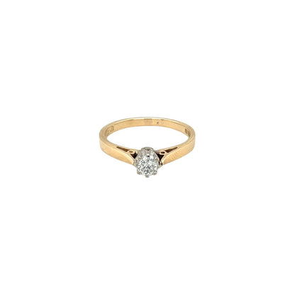 18ct Yellow Gold Diamond Solitaire Ring (K)