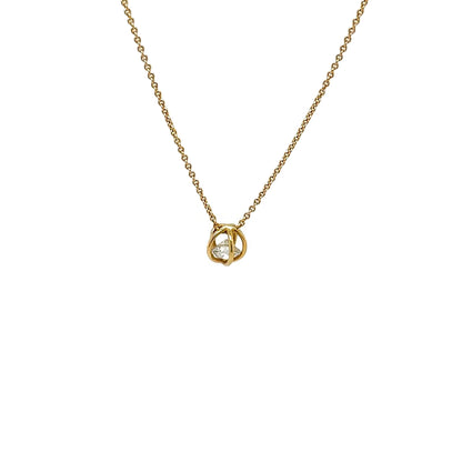 18ct Yellow Gold Free-Moving Diamond Pendant