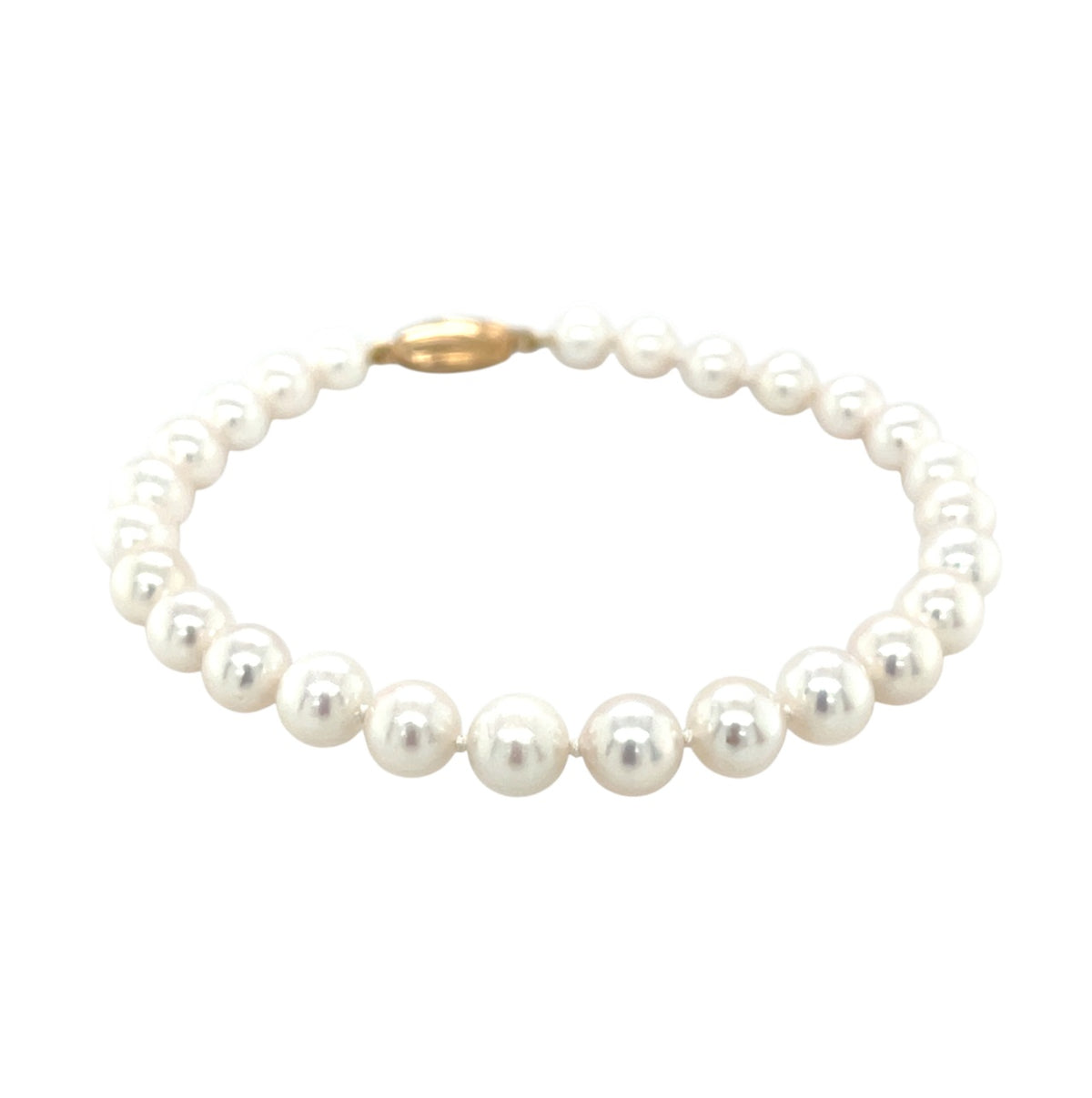 9ct Yellow Gold Akoya Pearl Bracelet (7.5")
