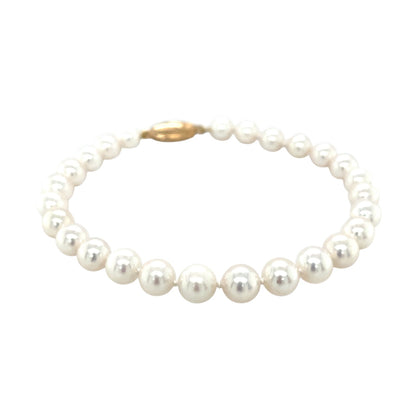 9ct Yellow Gold Akoya Pearl Bracelet (7.5")