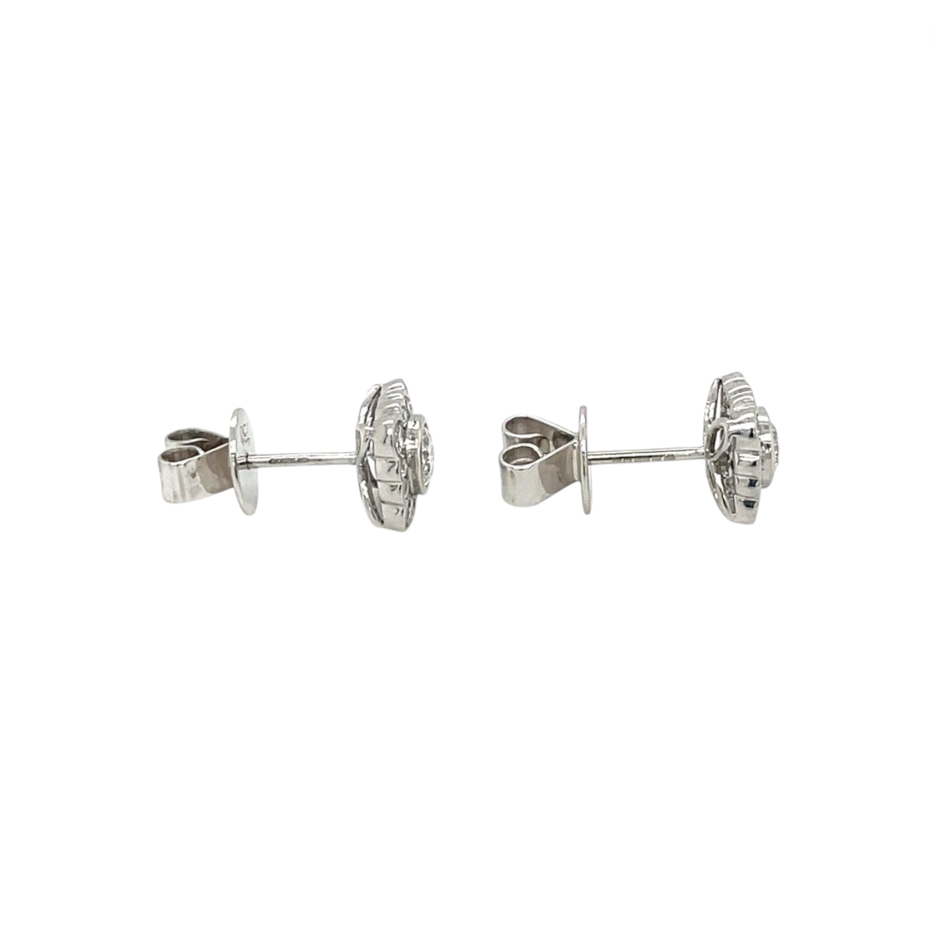18ct White Gold Diamond Square Stud Earrings