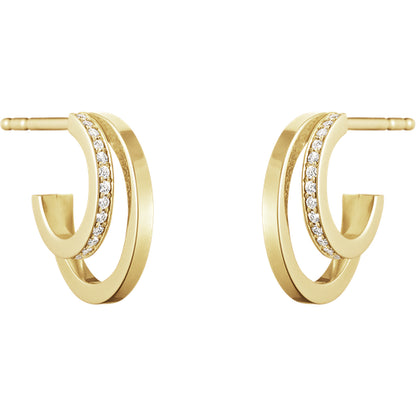 Yellow Gold Halo Earrings