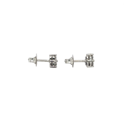 18ct White Gold Diamond Triangle Stud Earrings