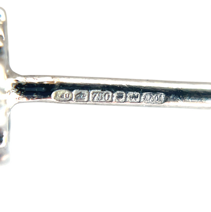 18ct White Gold Diamond Triangle Stud Earrings