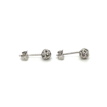 9ct White Gold Infinity Ball Stud Earrings