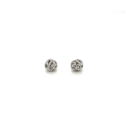 9ct White Gold Infinity Ball Stud Earrings