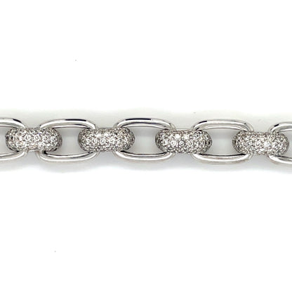 18ct White Gold & Pave-Set Diamond Bracelet 