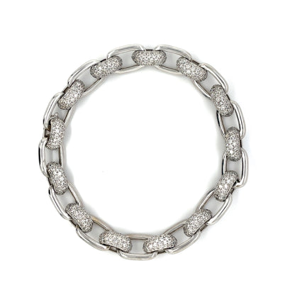 18ct White Gold & Pave-Set Diamond Bracelet 
