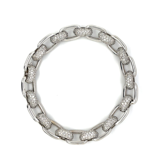 18ct White Gold & Pave-Set Diamond Bracelet 