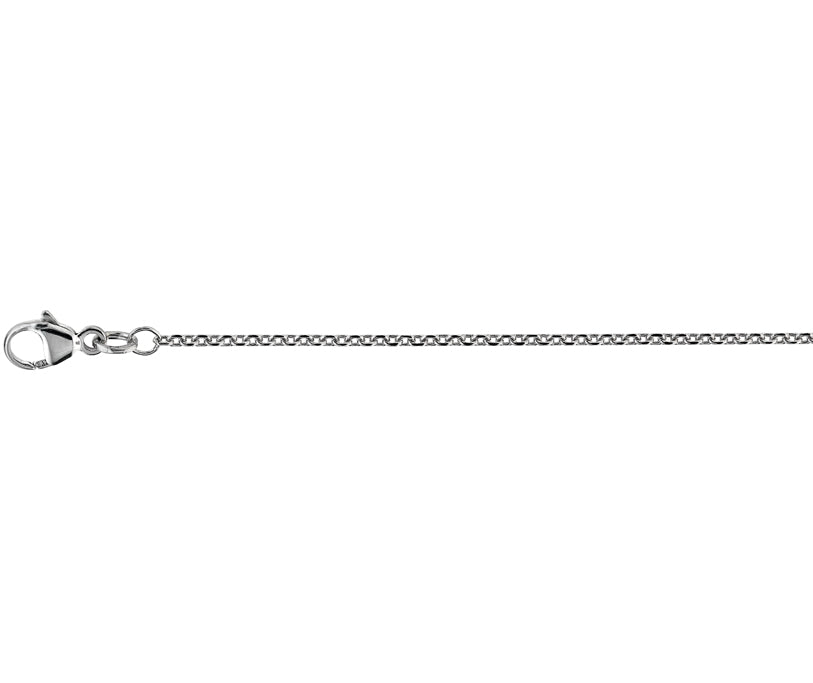 9ct White Gold Close Tight Filed Trace Chain (18")