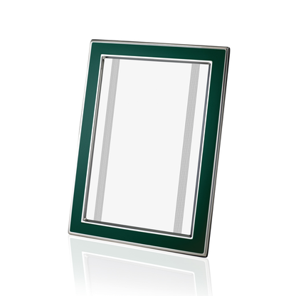 Bristol Dark Green Enamel & Silver Frame (6x4)