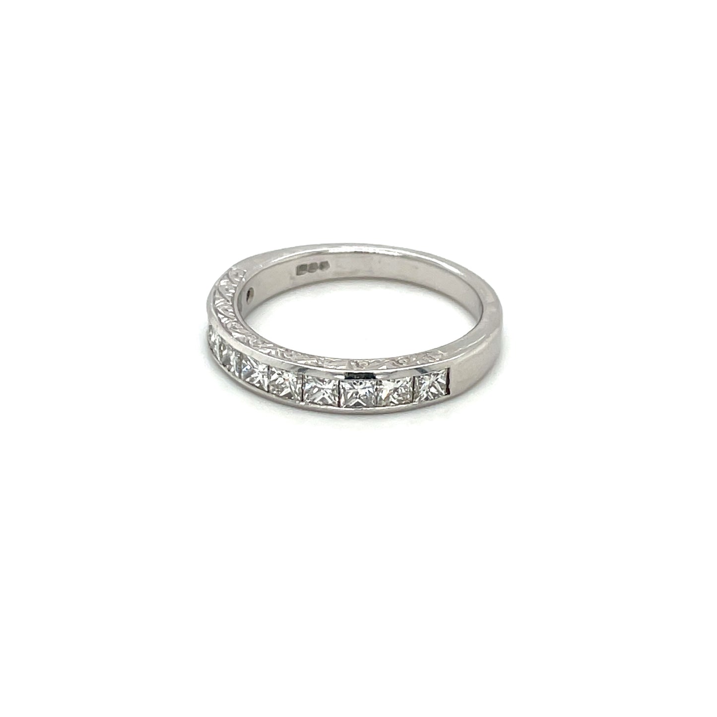 Platinum Princess-Cut Diamond Half-Eternity Ring