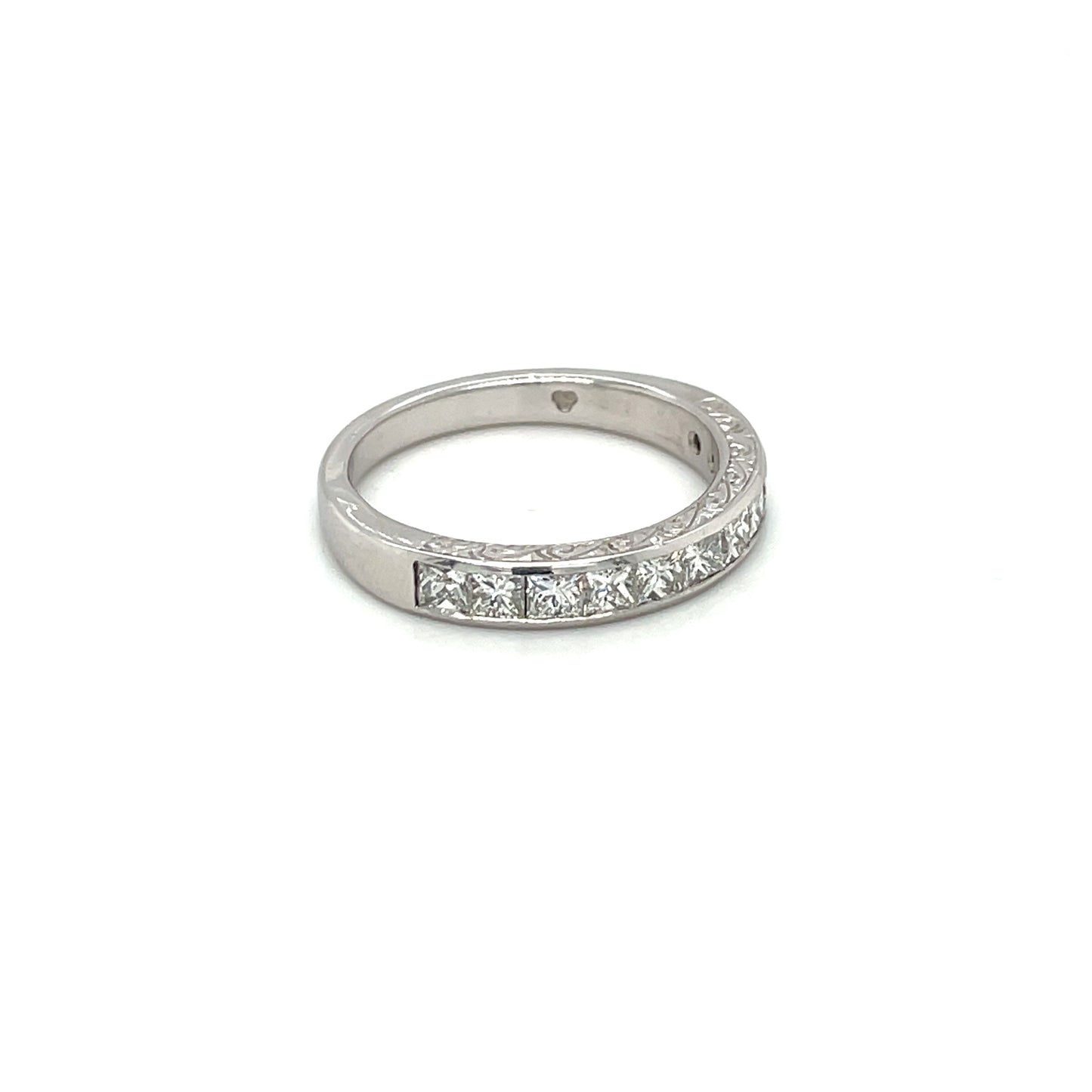 Platinum Princess-Cut Diamond Half-Eternity Ring