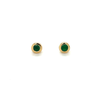 18ct Yellow Gold Emerald Studs