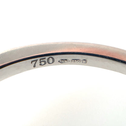 18ct White Gold Emerald & Diamond Crossover Twist Ring