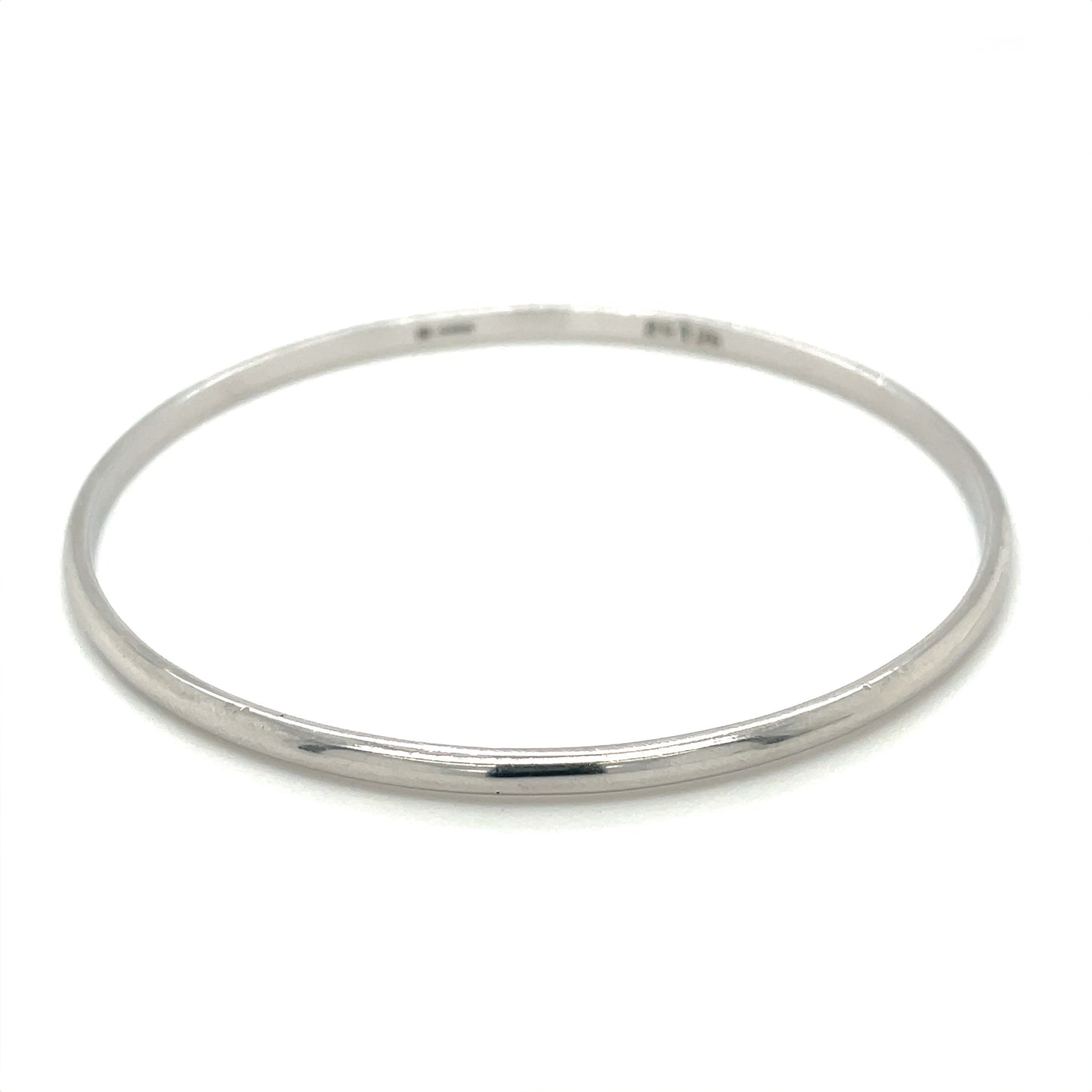9ct White Gold Small Bangle (60mm)