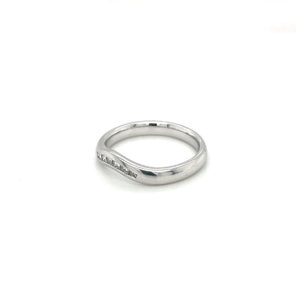 Platinum Diamond Curved Wedding Band