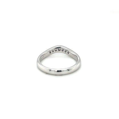 Platinum Diamond Curved Wedding Band