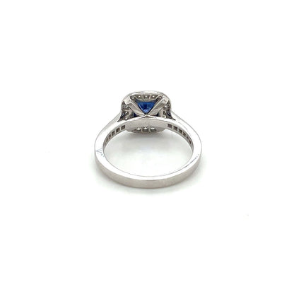 18ct White Gold Sapphire & Diamond Cluster Ring