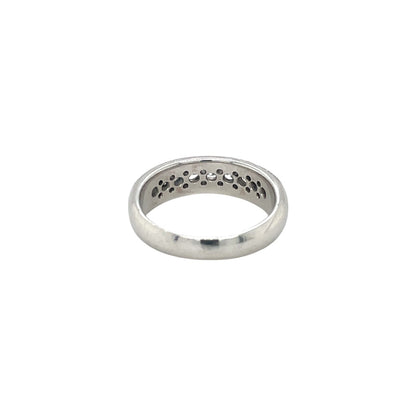 18ct White Gold Three-Row Diamond Half-Set Eternity Ring (O)