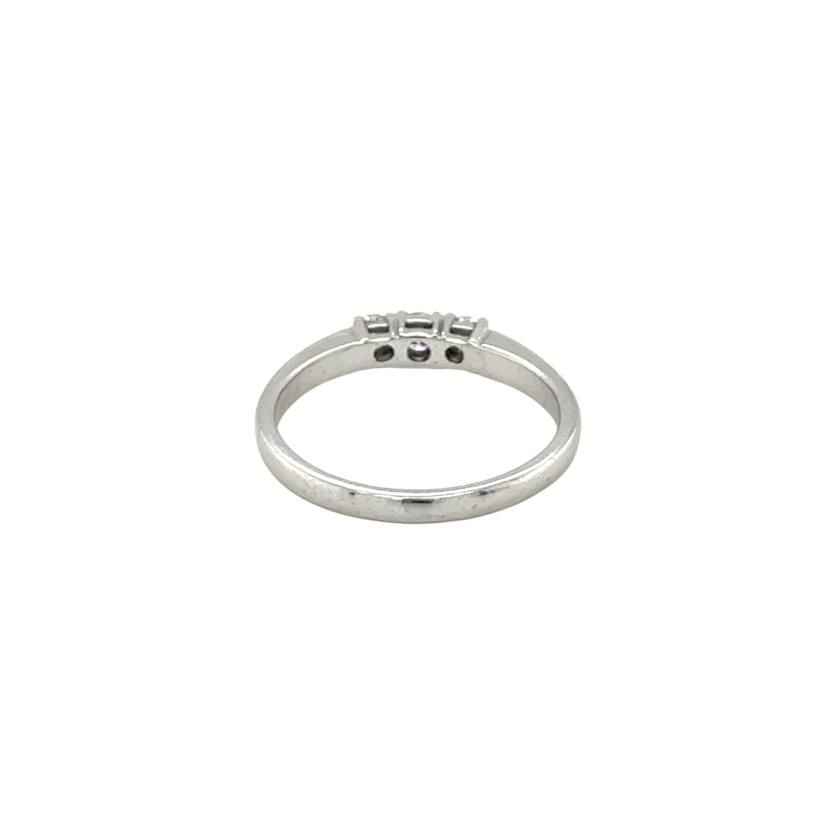 18ct White Gold Diamond Thin Three-Stone Ring (N)