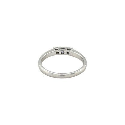 18ct White Gold Diamond Thin Three-Stone Ring (N)