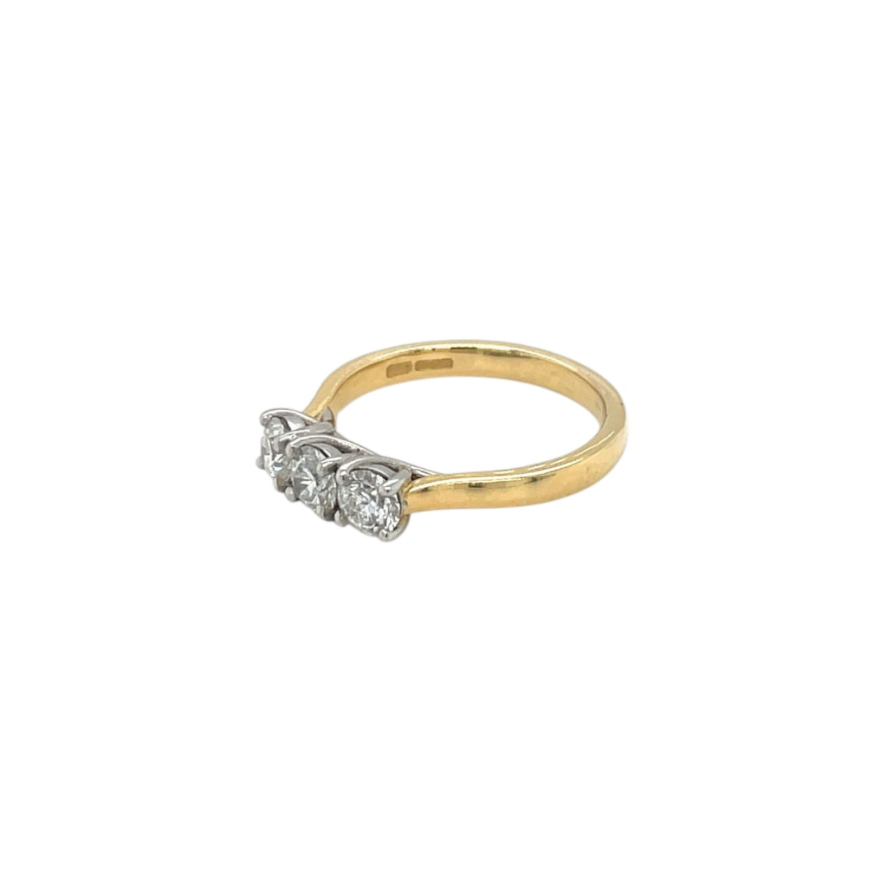 18ct Yellow Gold Diamond Three-Stone Ring (N)