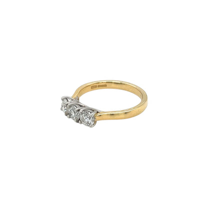 18ct Yellow Gold Diamond Three-Stone Ring (N)