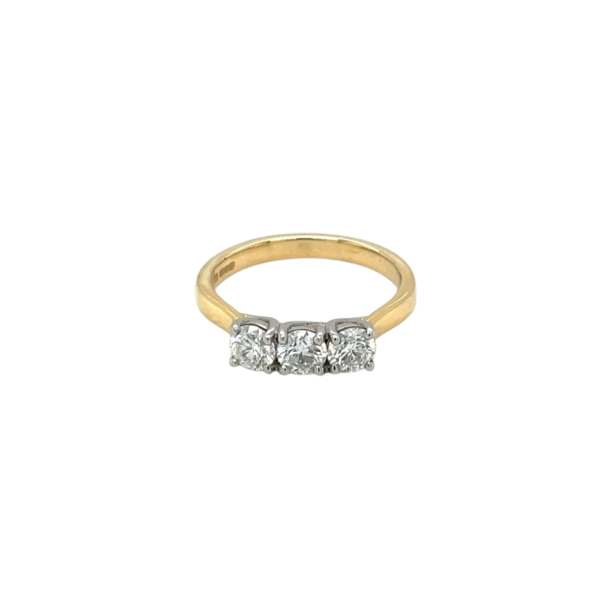 18ct Yellow Gold Diamond Three-Stone Ring (N)