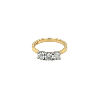 18ct Yellow Gold Diamond Three-Stone Ring (N)