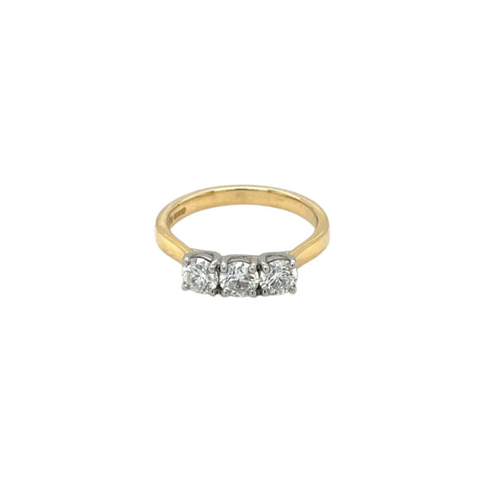 18ct Yellow Gold Diamond Three-Stone Ring (N)