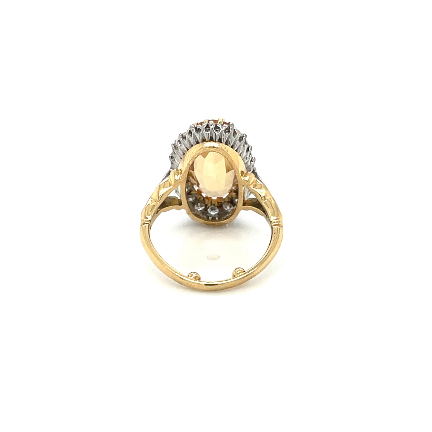 18ct Yellow Gold & Platinum Diamond & Topaz Ring