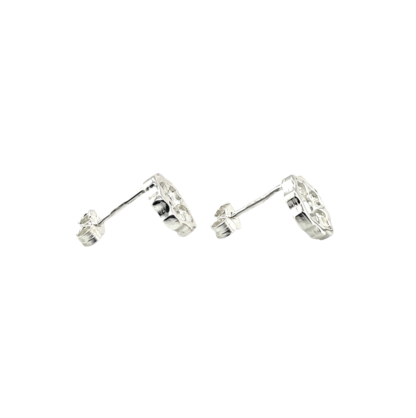 Silver Clover Stud Earrings