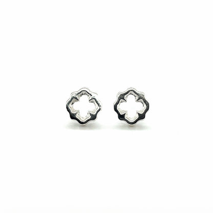 Silver Clover Stud Earrings