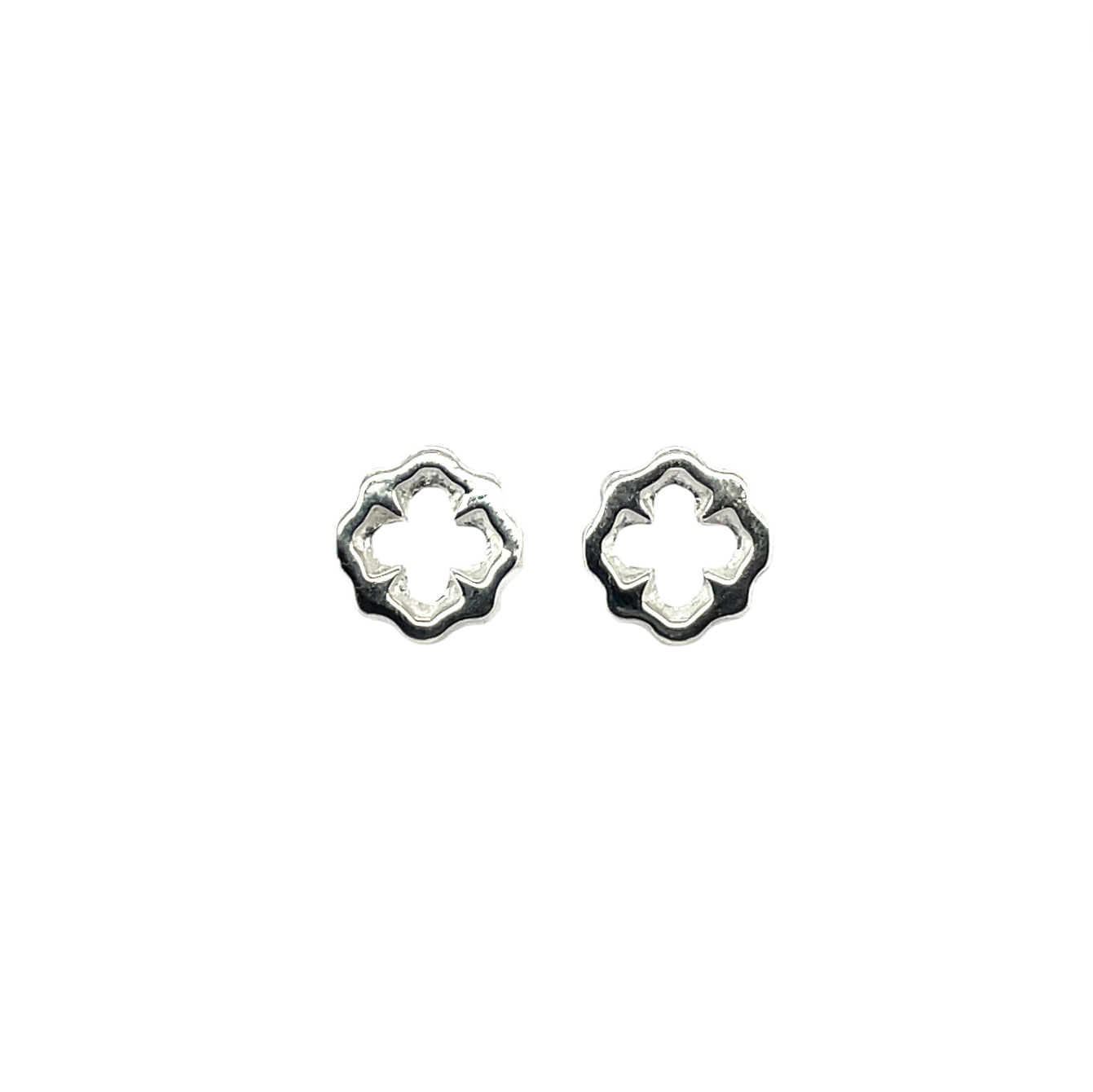 Silver Clover Stud Earrings