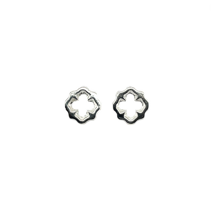 Silver Clover Stud Earrings