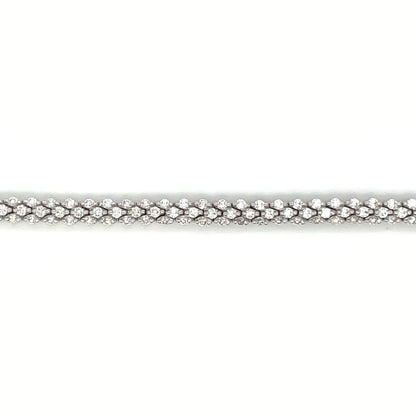 18ct White Gold Three-Row Diamond Bracelet
