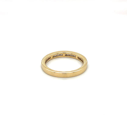 18ct Yellow Gold Half-Set Princess-Cut Diamond Eternity Ring