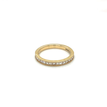 18ct Yellow Gold Half-Set Princess-Cut Diamond Eternity Ring