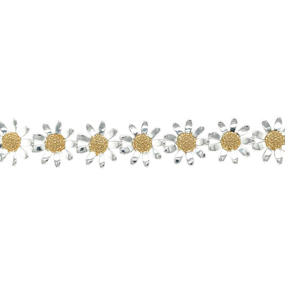 Silver Daisy Bracelet Large (7")