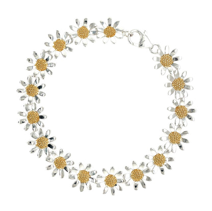 Silver Daisy Bracelet Large (7")