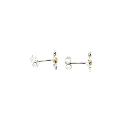 Silver & Gold Plated Daisy Stud Earrings