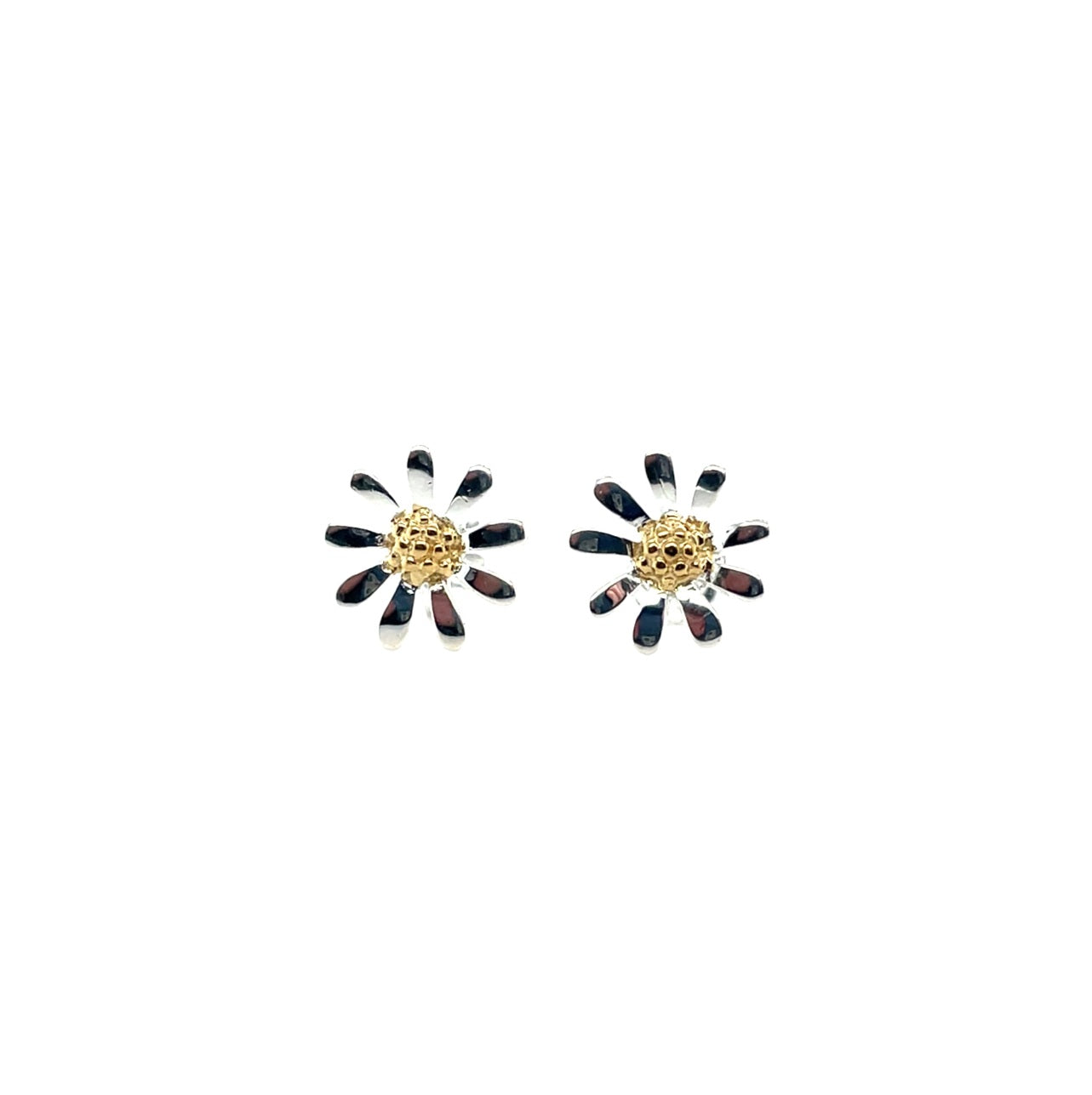 Silver & Gold Plated Daisy Stud Earrings