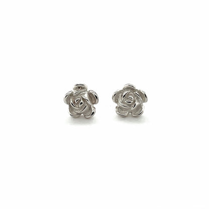 Silver Flower Earrings (8mm)
