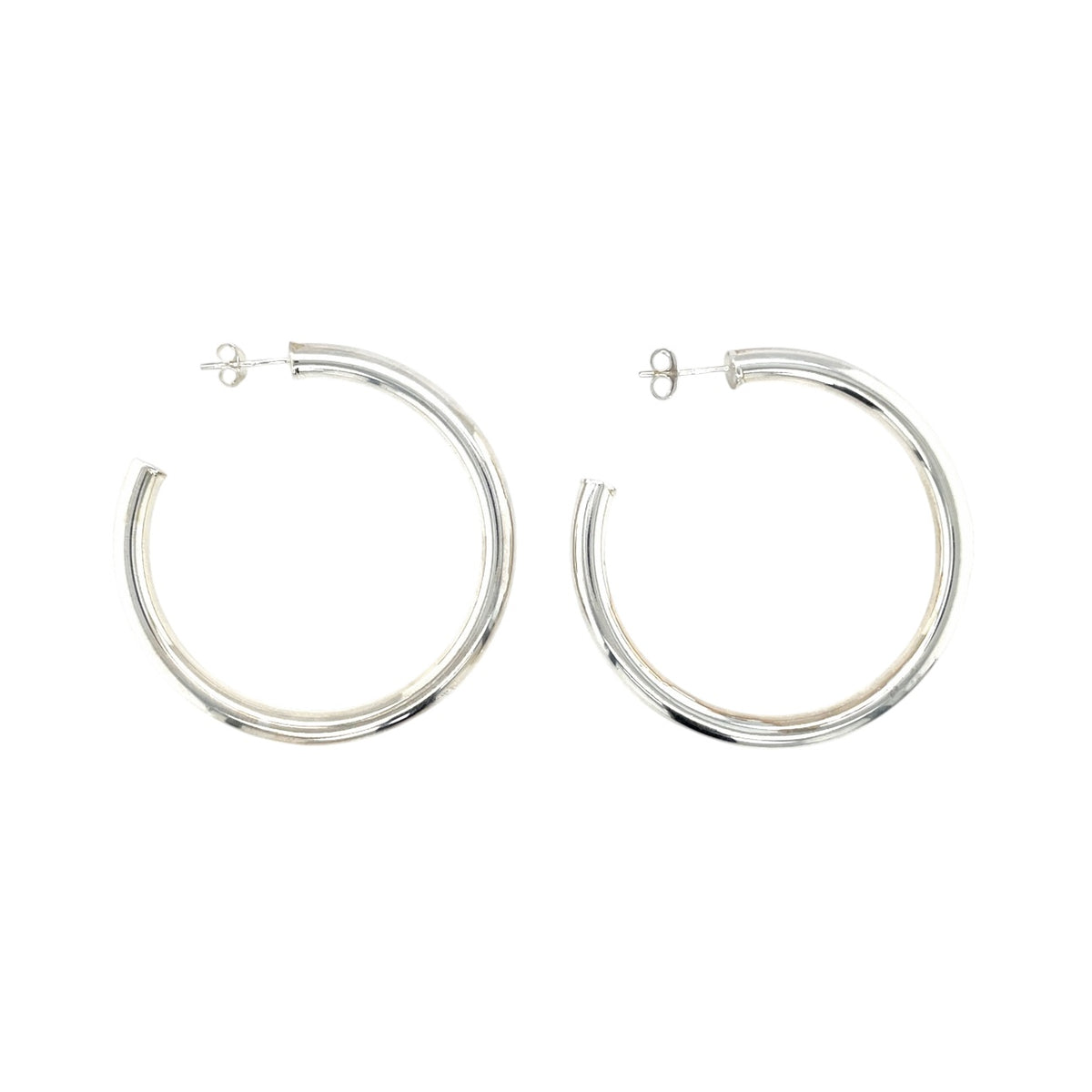 Silver Hoop Earrings (40mm)