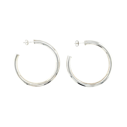 Silver Hoop Earrings (40mm)