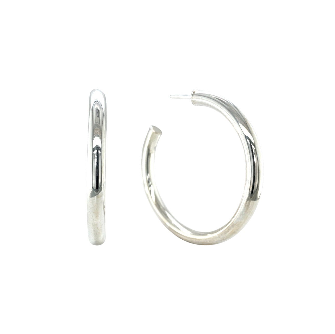 Silver Hoop Earrings (40mm)