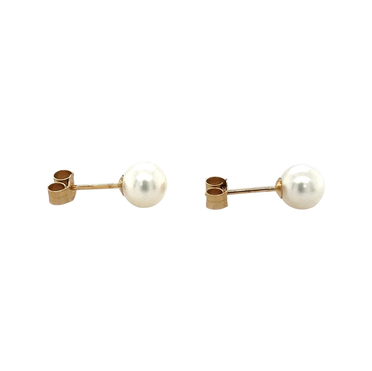 9ct Yellow Gold Freshwater Pearl Stud Earrings (6-6.5mm)