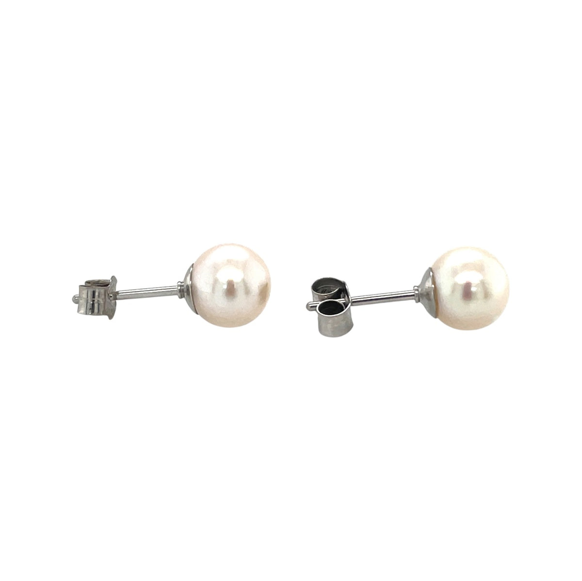 9ct White Gold Freshwater Pearl Stud Earrings (7-7.5mm)