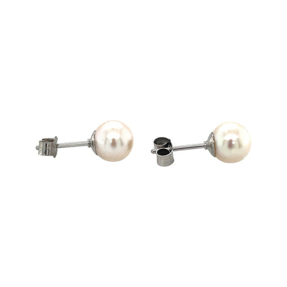 9ct White Gold Freshwater Pearl Stud Earrings (7-7.5mm)